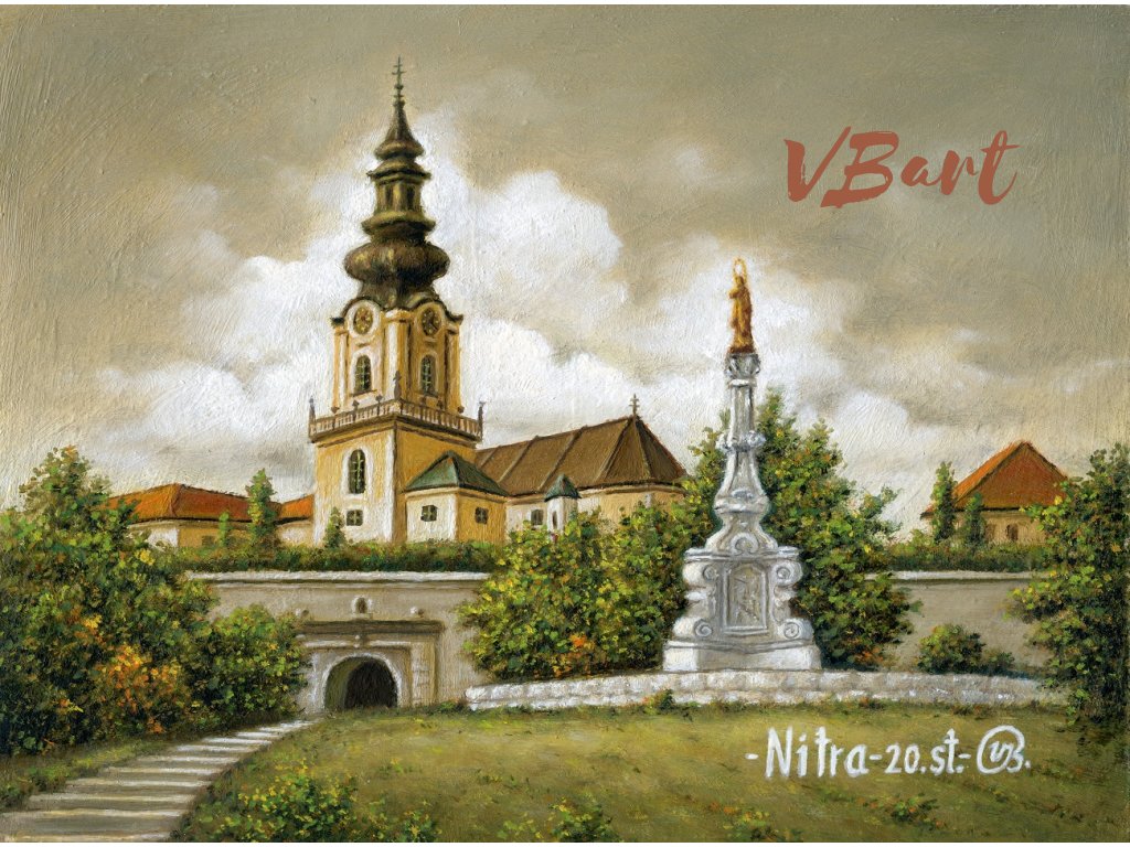 Nitra hrad malovany obraz