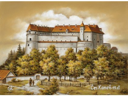 Červený Kameň hrad malovany obraz