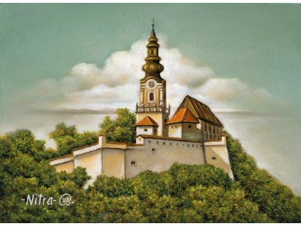 Nitra hrad obraz malovany