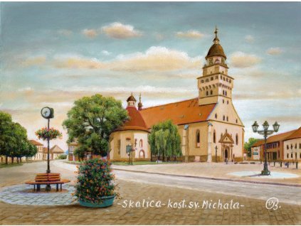 Skalica kostol sv Michala1 malovany obraz na platne VBart