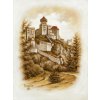 Trenčín hrad malovany obraz vbart