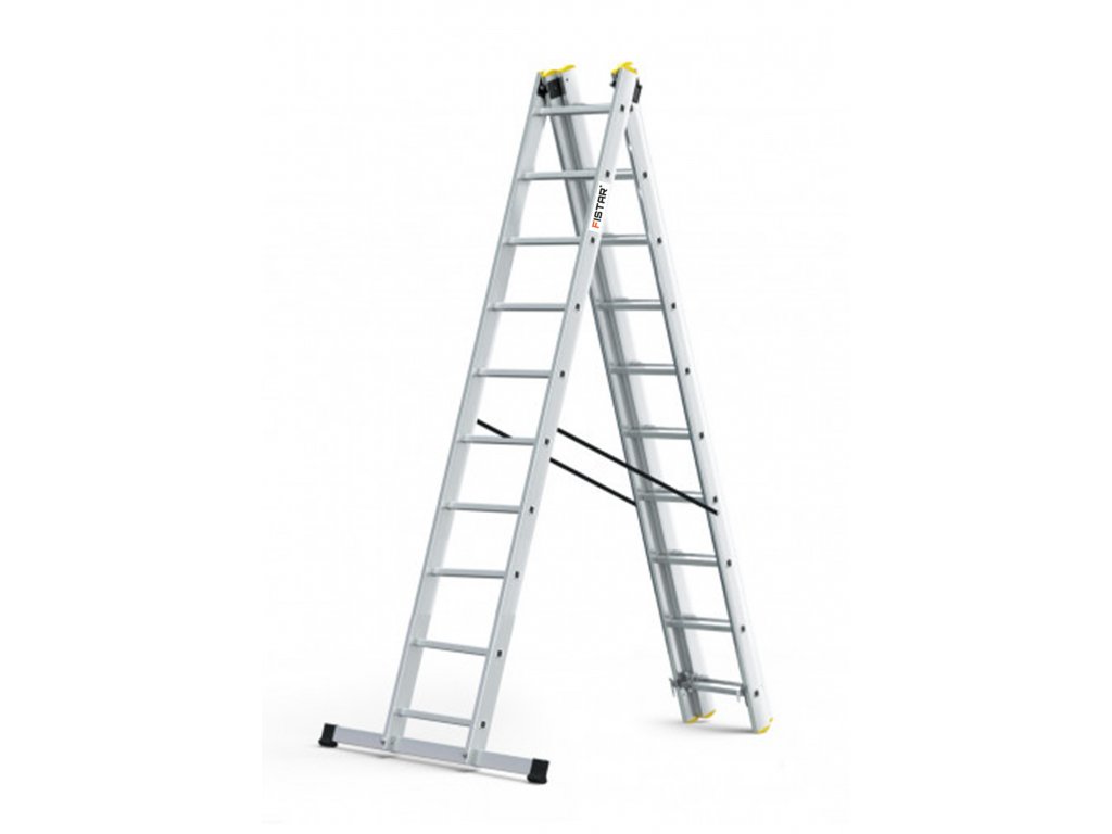 Profesionálny rebrík 3x10 hliníkový, 3-dielny, pracovná výška do 6,83 m,  FISTAR - SlovenskéRebríky.sk