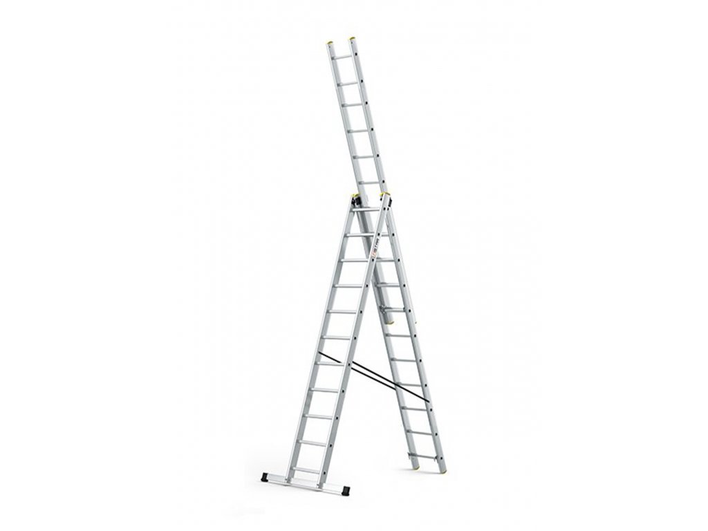 Profesionálny rebrík 3x11 hliníkový, 3-dielny, pracovná výška do 7,35 m,  FISTAR - SlovenskéRebríky.sk