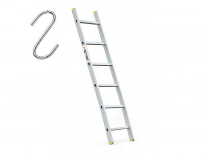 Profesionálny rebrík 1x6 hliníkový, 1-dielny, pracovná výška do 2,69 m, FISTAR