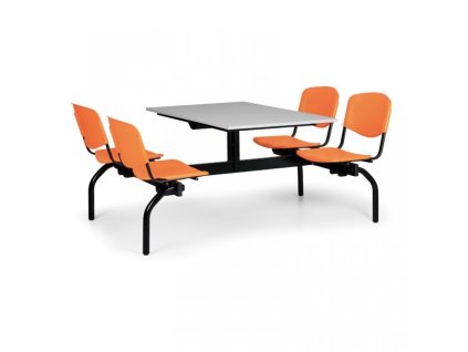 1748 stoly do skolni jidelny biedrax js3840s oranzova plastova sedadla deska seda