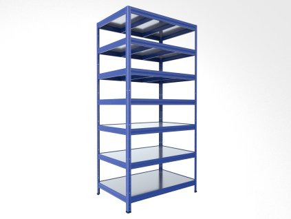 Kovový regál Biedrax 50 x 90 x 210 cm, modrý - 7 políc pozink