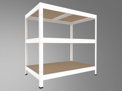 Kovový regál do špajze Biedrax 45 x 90 x 120 cm, biely - 3 police MDF