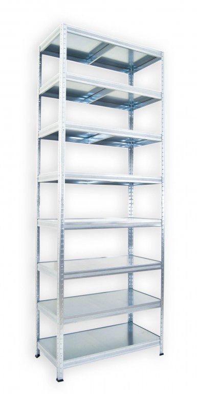 kovový regál bezskrutkový Biedrax 50 x 75 x 270 cm, pozinkovaný - 8 políc pozink