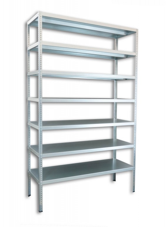 Skrutkovaný regál na šanóny Biedrax 60 x 130 x 250 cm, pozinkovaný - 7 polic - pozinkovaný