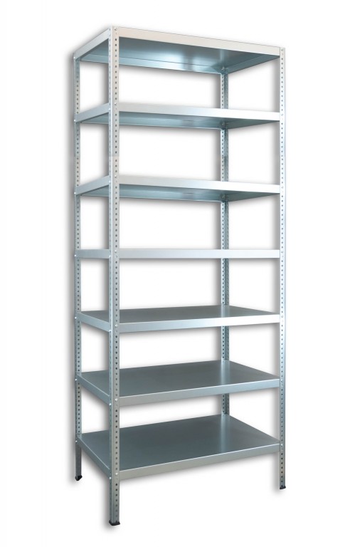 Skrutkovaný regál na šanóny Biedrax 60 x 100 x 250 cm, pozinkovaný - 7 polic - pozinkovaný