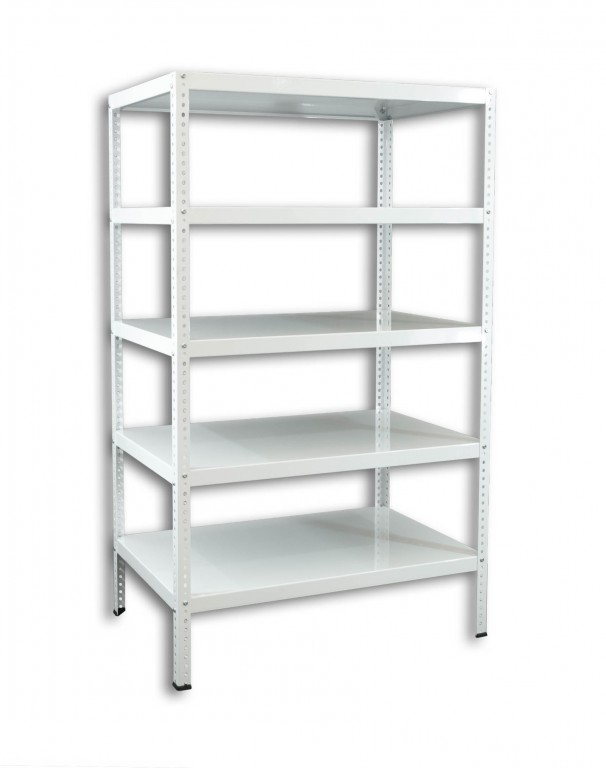 Skrutkovaný regál na šanóny Biedrax 40 x 130 x 180 cm, biely - 5 políc