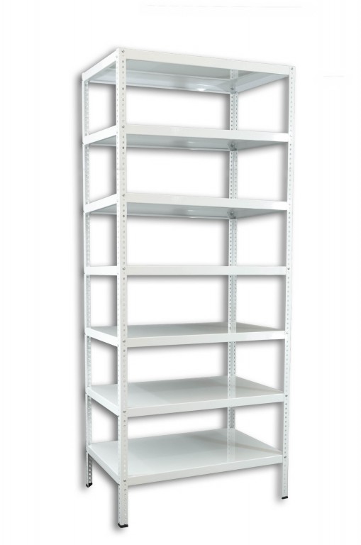 Skrutkovaný regál na šanóny Biedrax 40 x 100 x 250 cm, biely - 7 polic