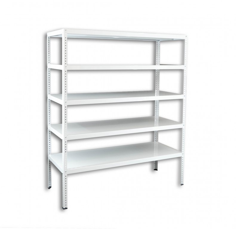 Skrutkovaný regál na šanóny Biedrax 50 x 150 x 180 cm, biely - 5 políc