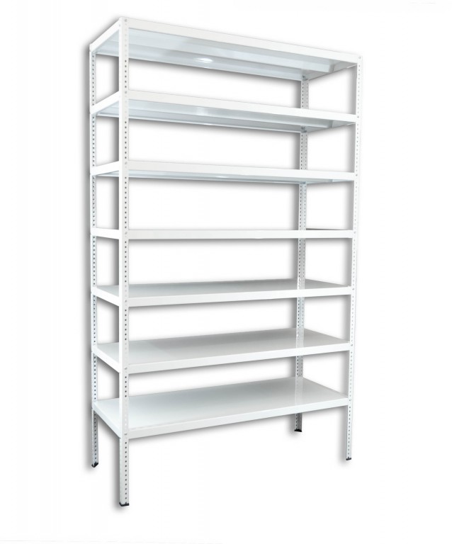 Skrutkovaný regál na šanóny Biedrax 75 x 100 x 250 cm, biely - 7 polic