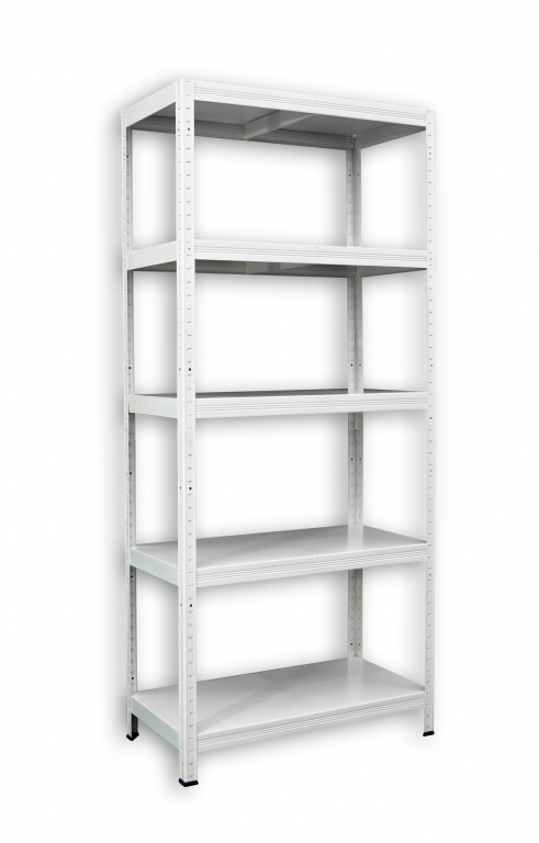 Kovový regál do garáže Biedrax 40 x 80 x 210 cm, biely - 5 políc kovových