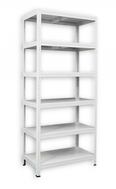 Kovový regál do garáže Biedrax 40 x 100 x 210 cm, biely - 6 políc kovových