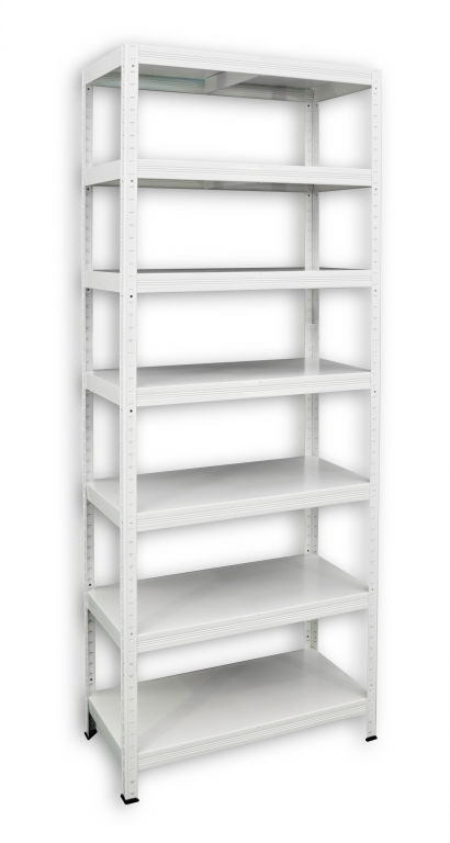 Kovový regál do garáže Biedrax 40 x 100 x 210 cm, biely - 7 políc kovových