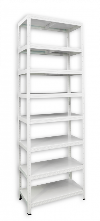 Kovový regál do garáže Biedrax 40 x 100 x 210 cm, biely - 8 políc kovových