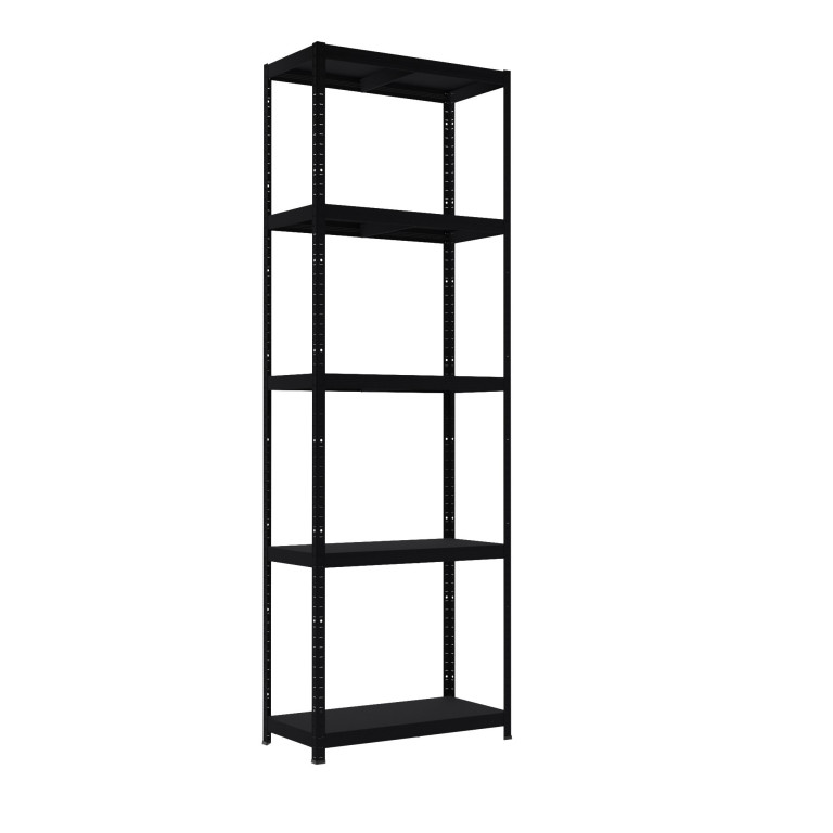 Kovový regál do garáže Biedrax 40 x 90 x 210 cm, čierny - 5 políc kovových
