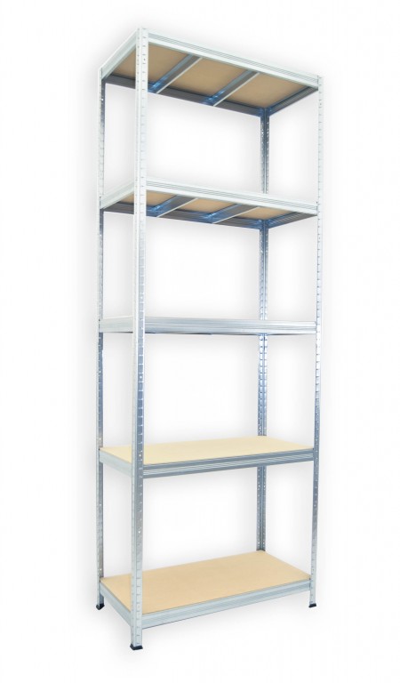 Kovový regál Biedrax 45 x 120 x 210 cm, pozinkovaný - 5 políc MDF