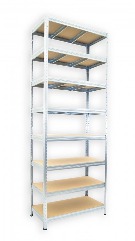Kovový regál Biedrax 45 x 120 x 240 cm, pozinkovaný - 8 políc MDF