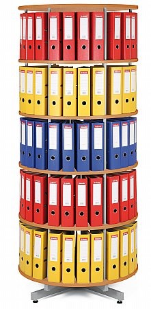 Regál na šanóny otočný - 5 polic, buk Biedrax AS4659