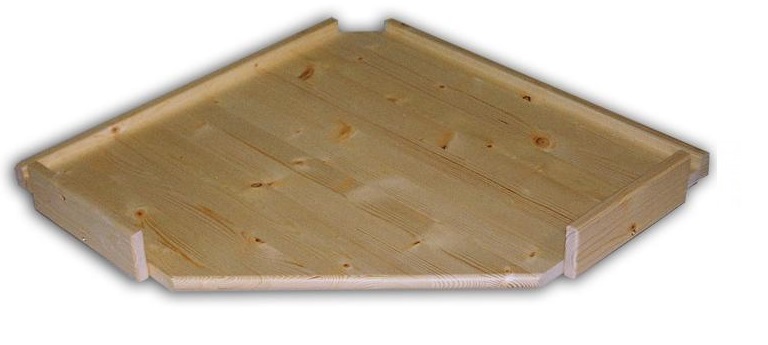 náhradná polica - regál drevený masívny rohový 60 x 60 cm Farba: Prírodné