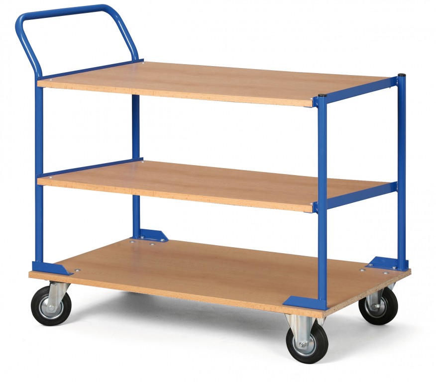Policový vozík s drevotrieskovými policami Biedrax PV4684 - 100 x 60 cm
