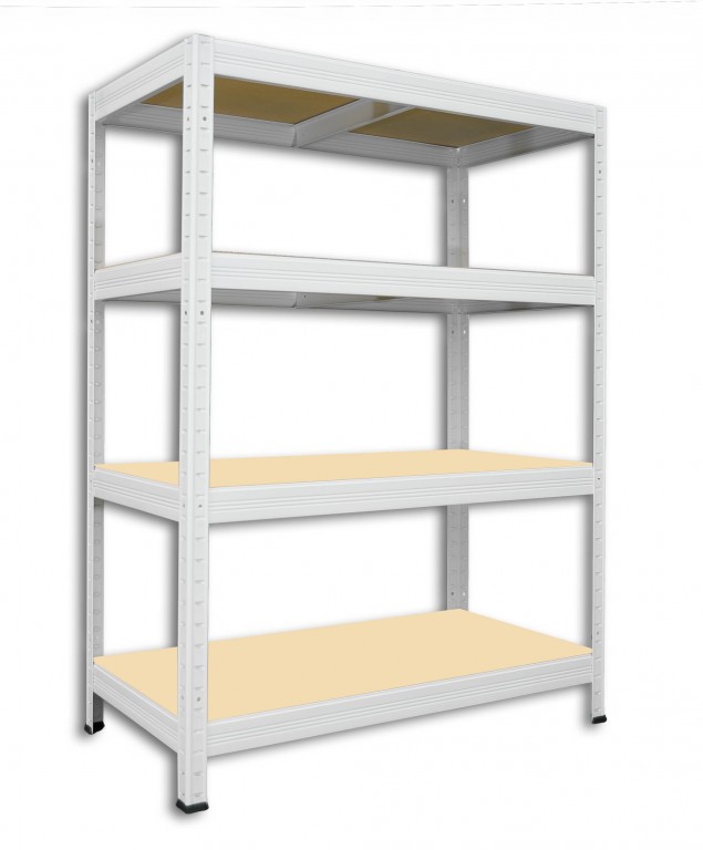 Kovový regál do garáže Biedrax 50 x 90 x 120 cm, biely - 4 police MDF