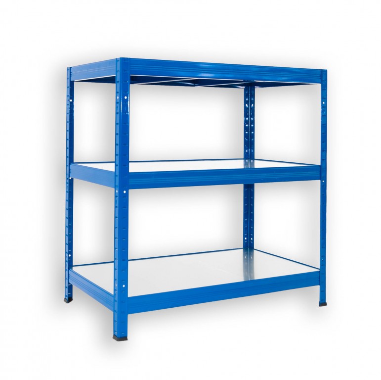 Kovový regál do garáže Biedrax 50 x 120 x 120 cm, modrý - 3 police pozink