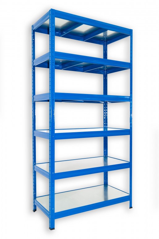 Kovový regál do garáže Biedrax 35 x 120 x 180 cm, modrý - 6 políc pozink