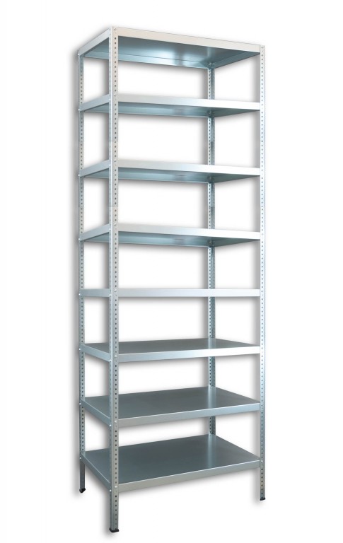 Skrutkovaný regál Biedrax 45 x 100 x 250 cm, pozinkovaný - 8 polic - pozinkovaný