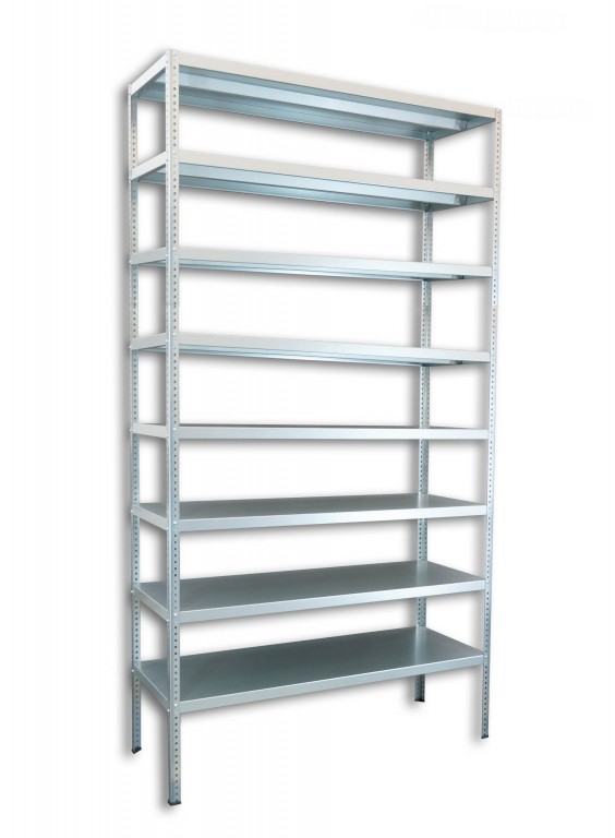 Skrutkovaný regál Biedrax 60 x 130 x 250 cm, pozinkovaný - 8 polic - pozinkovaný