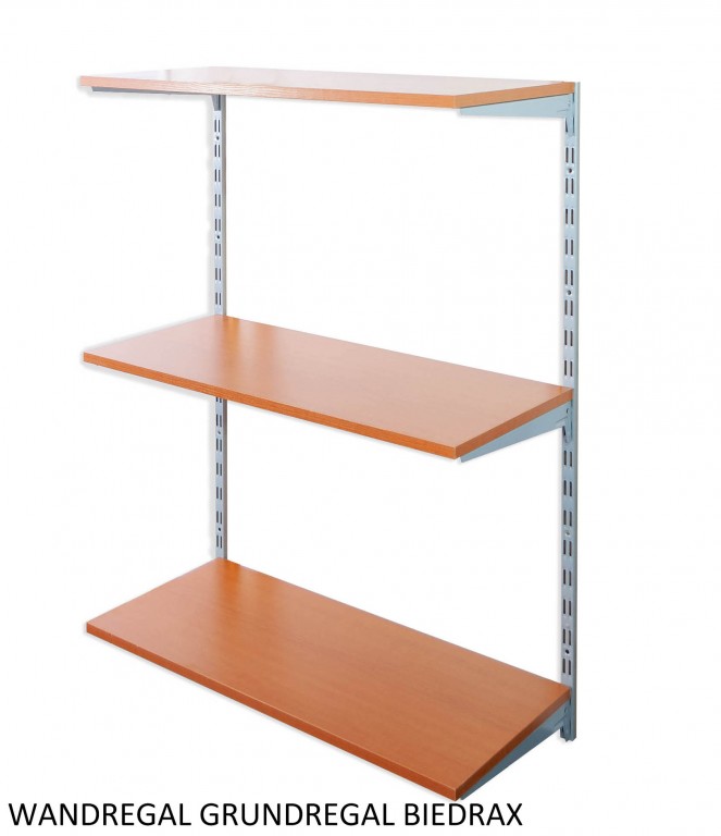 Nástenný regál základný 25 x 40 x 100 cm, strieborný - 3 police čerešňa