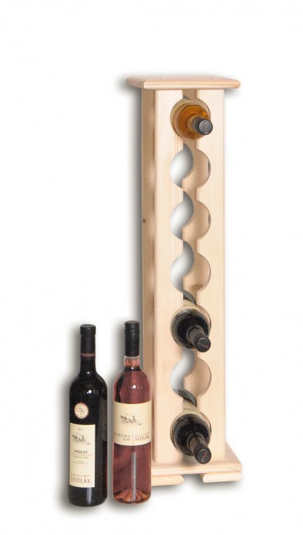 Drevený stojan na víno pre 7 fliaš - SV7