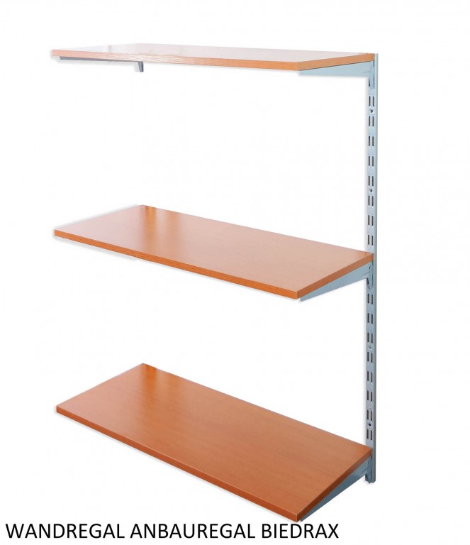 Nástenný regál prídavný 35 x 80 x 100 cm, strieborný - 3 police čerešňa