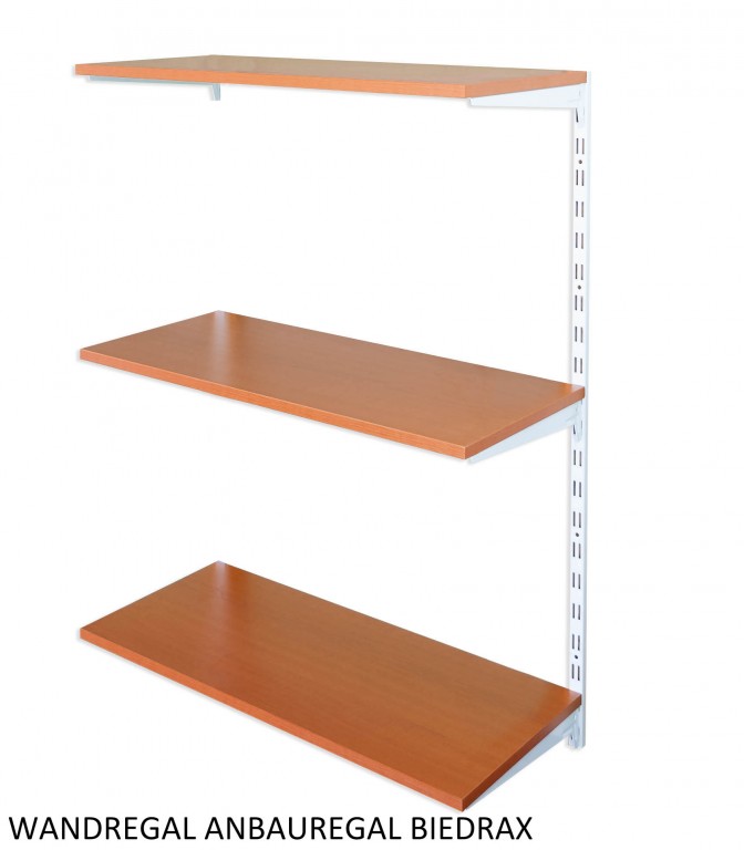 Nástenný regál prídavný 30 x 60 x 100 cm, biely - 3 police čerešňa