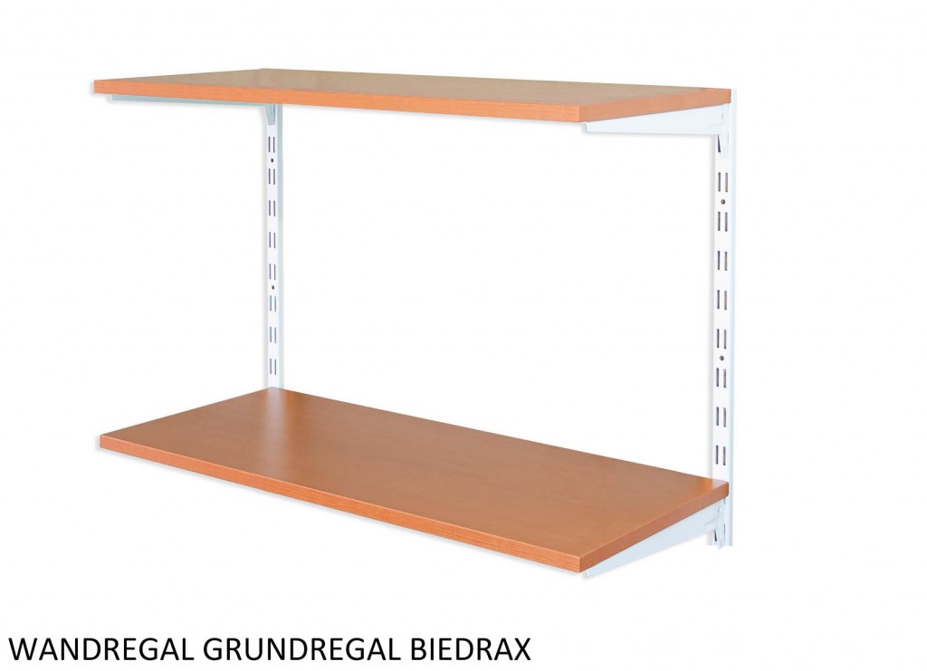 Nástenný regál základný 50 x 80 x 50 cm, biely - 2 police čerešňa