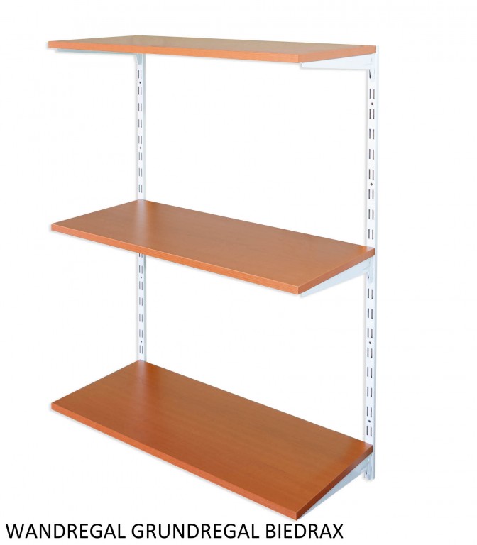 Nástenný regál základný 50 x 60 x 100 cm, biely - 3 police čerešňa