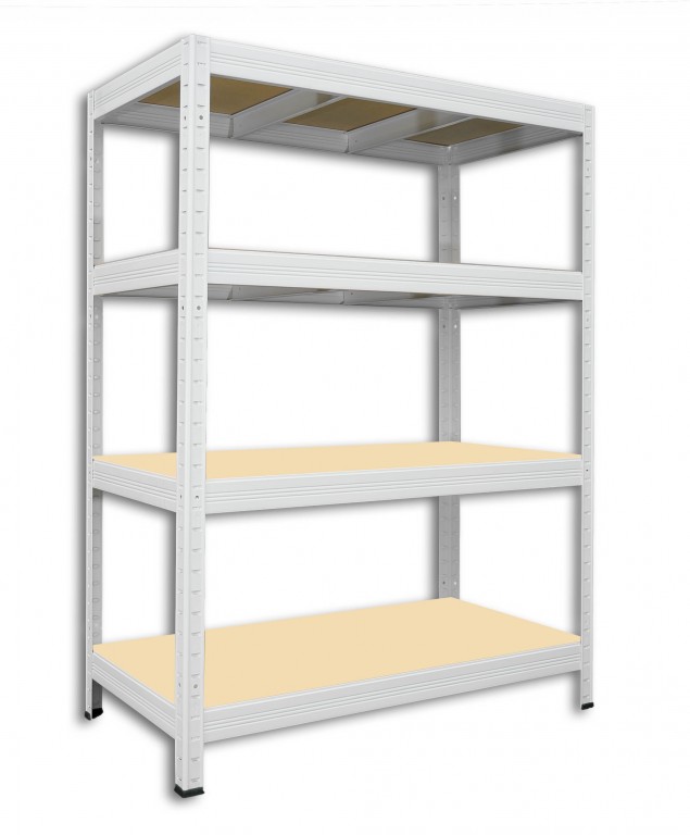 Kovový regál policový Biedrax 60 x 90 x 90 cm, biely - 4 police MDF, 275kg