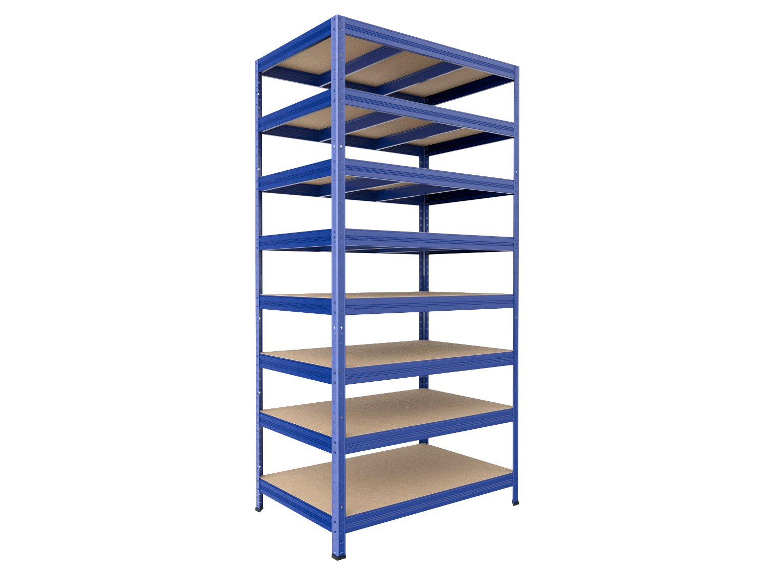 Kovový regál policový Biedrax 45 x 120 x 240 cm, modrý - 8 políc MDF