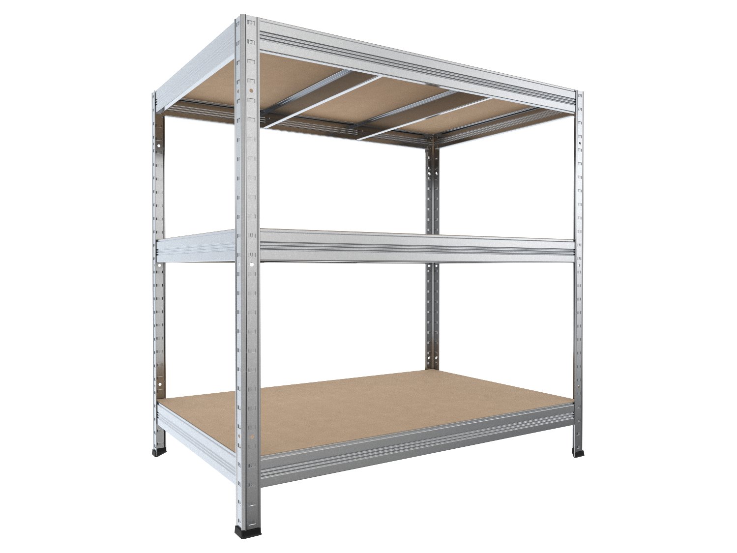 Kovový regál policový Biedrax 50 x 90 x 90 cm, pozinkovaný - 3 police MDF, 300 kg