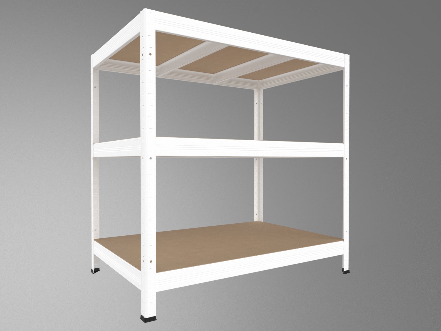 Kovový regál policový Biedrax 50 x 90 x 120 cm, biely - 3 police MDF, 300 kg