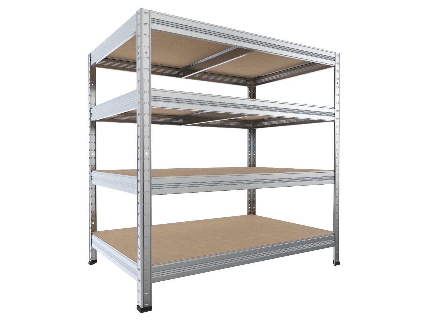 Kovový regál policový Biedrax 45 x 75 x 90 cm, pozinkovaný - 4 police MDF