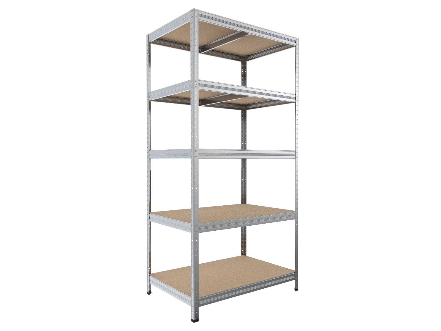 Kovový regál policový Biedrax 50 x 60 x 210 cm, pozinkovaný - 5 políc MDF