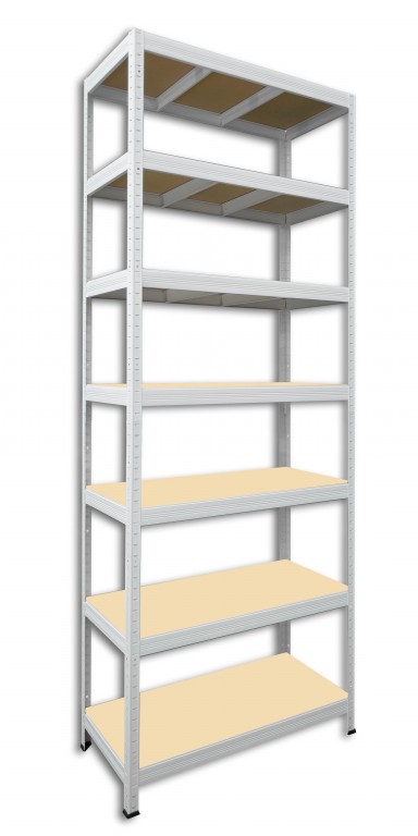 Kovový regál policový Biedrax 50 x 120 x 210 cm, biely - 7 políc MDF