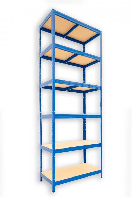 Kovový regál policový Biedrax 50 x 60 x 210 cm, modrý - 6 políc MDF