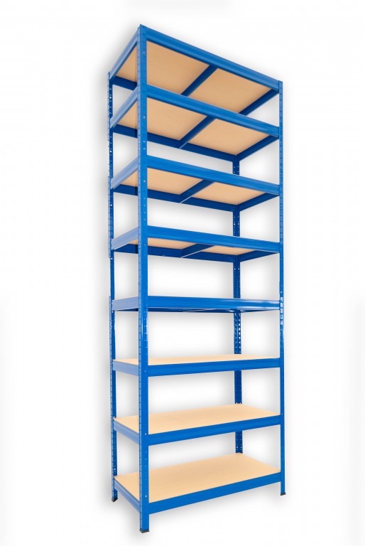 Kovový regál policový Biedrax 50 x 75 x 270 cm, modrý - 8 políc MDF