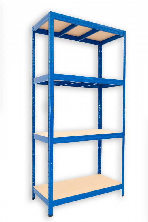 Kovový regál policový Biedrax 50 x 120 x 180 cm, modrý - 4 police MDF