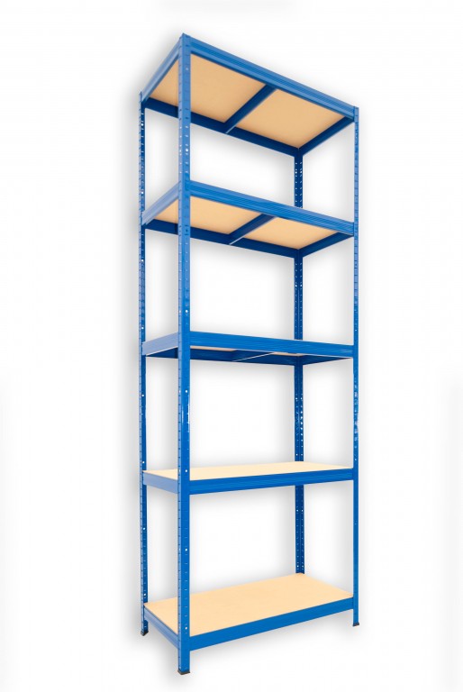 Kovový regál policový Biedrax 60 x 60 x 210 cm, modrý - 5 políc MDF